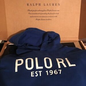 Ralph Lauren POLO RL Blue Hoodie - POLO RL EST 1967 Size XL
